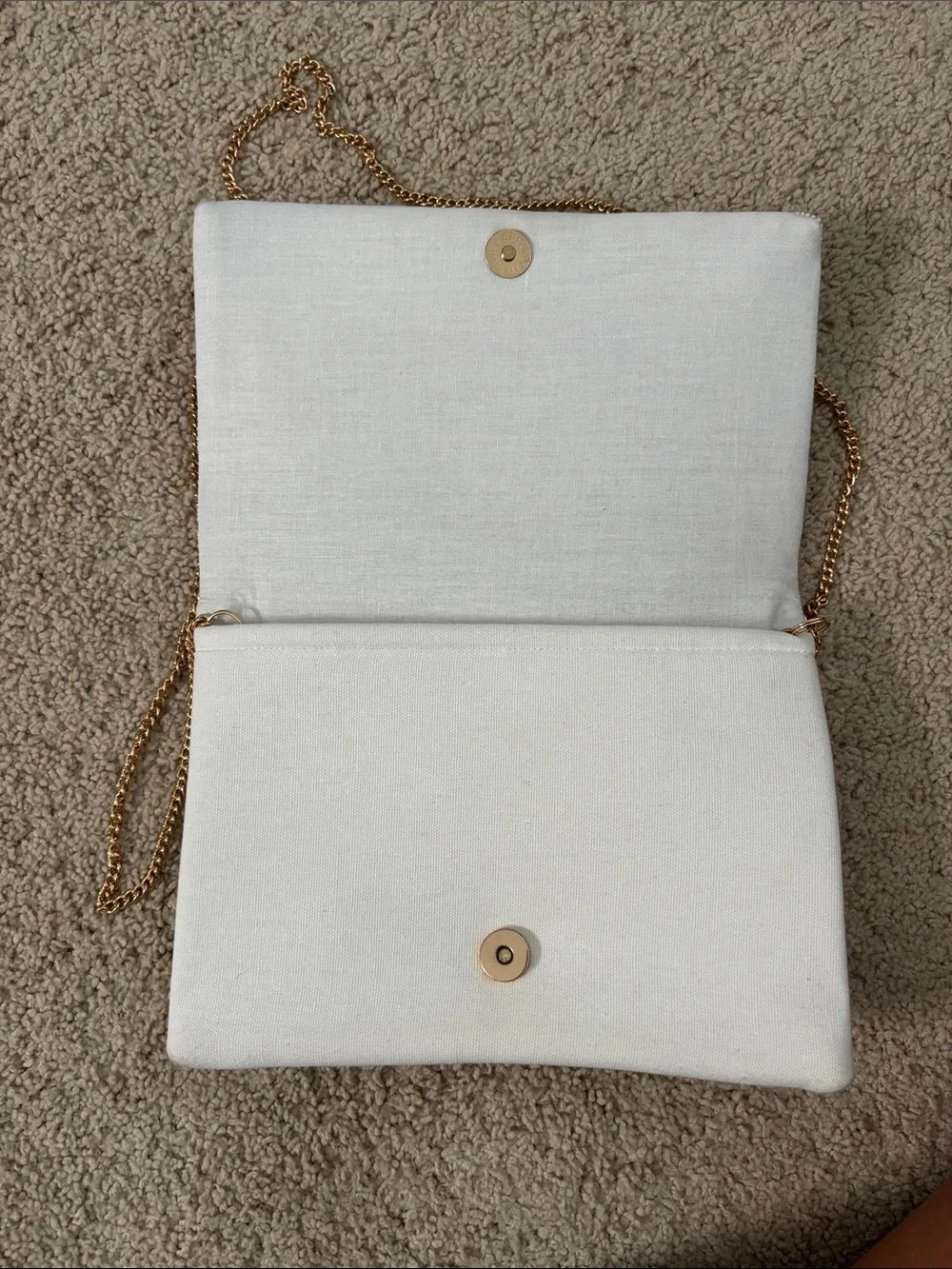 Beaded 'Happily Ever After' White Crossbody Clutch